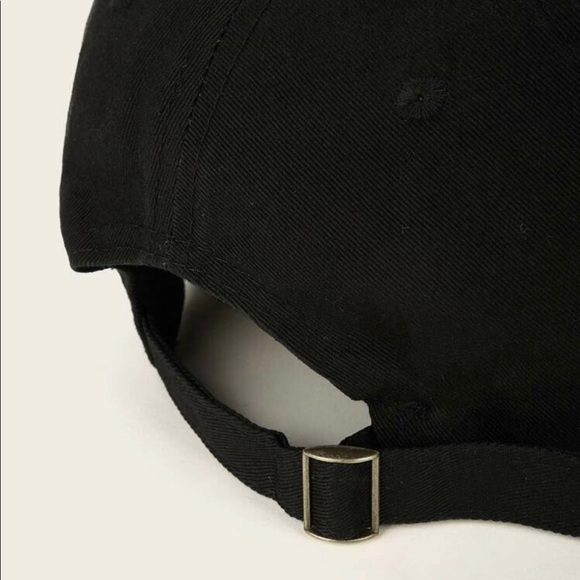 Black Baseball Cap with Rings - Picture 4 of 5